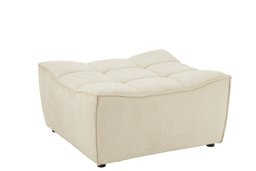 Canapé modulaire Biarritz - Pouf Biarritz en bois de peuplier beige - J-Line