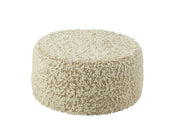 Pouf rond Boden en coton bouclé camel/crème - J-Line