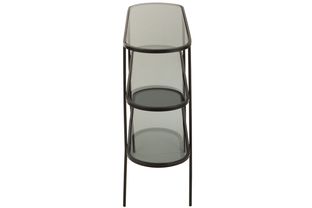 Console 3 niveaux Malone en verre noir - J-Line