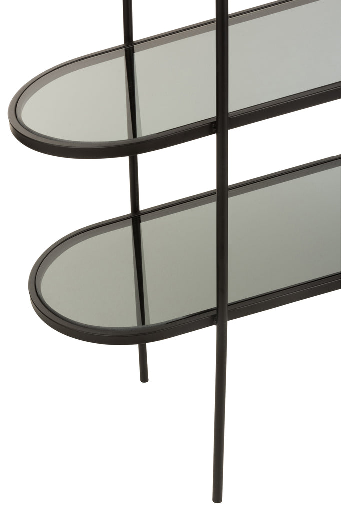 Console 3 niveaux Malone en verre noir - J-Line