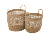 Set de 2 paniers Oasis en jonc de mer naturel - J-Line