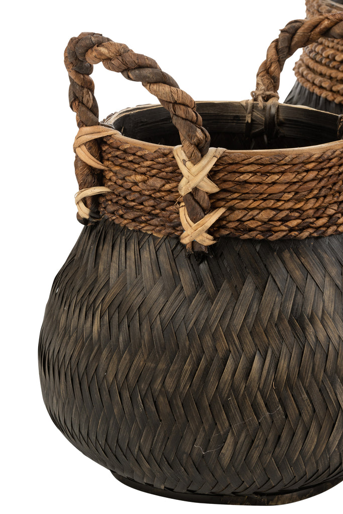 Set de 3 paniers en bambou marron - J-Line