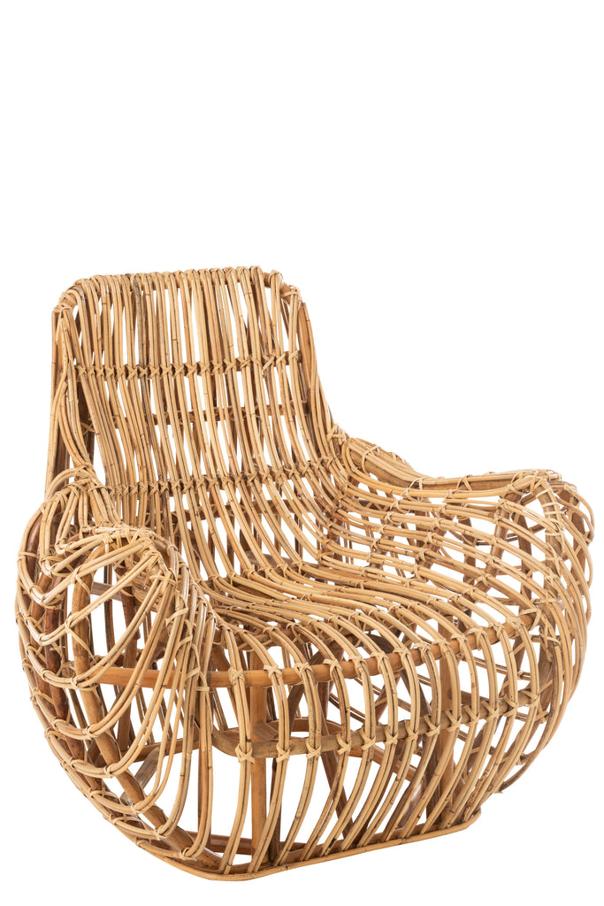 Fauteuil lounge Ana en rotin naturel - J-Line