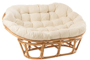 Fauteuil papasan Kalimantan avec coussin en rotin naturel - J-Line