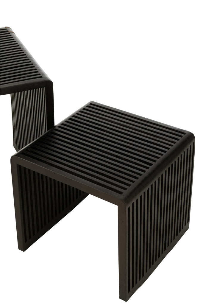 Set de 2 tables basses Tabanan en teck recyclé noir - J-Line