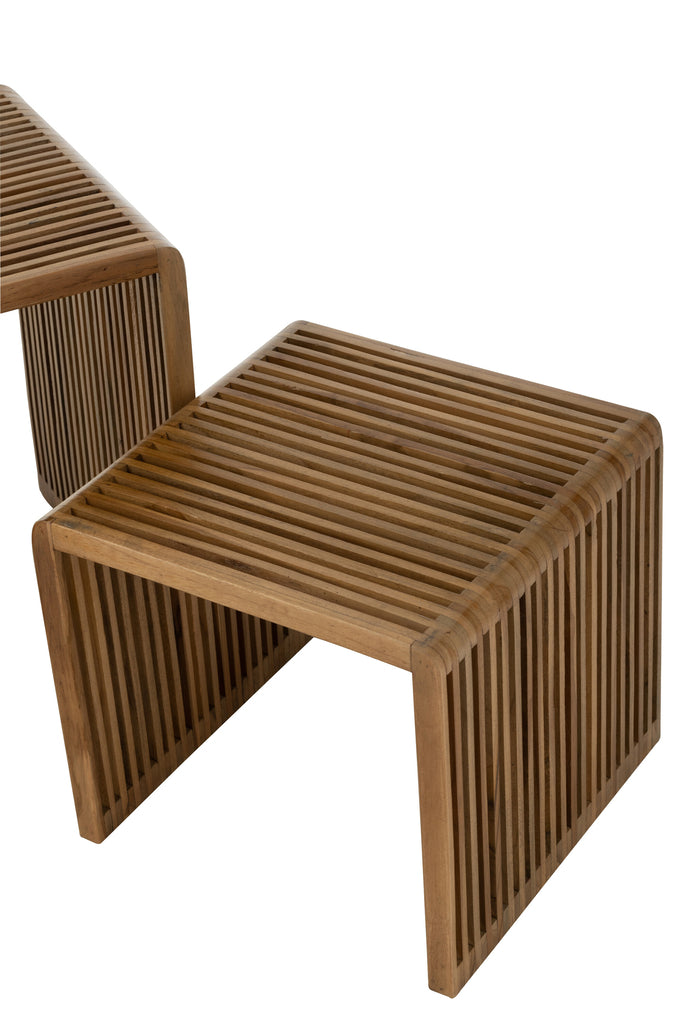 Set de 2 tables basses Tabanan en teck recyclé naturel - J-Line