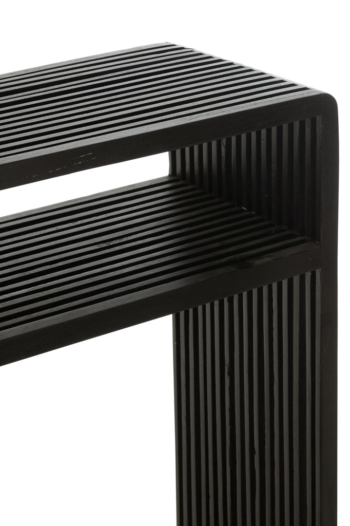 Set de 2 consoles Tabanan avec étagère en teck recyclé noir - J-Line