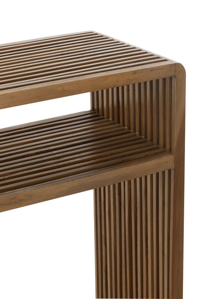 Set de 2 consoles Tabanan avec étagère en teck recyclé - J-Line