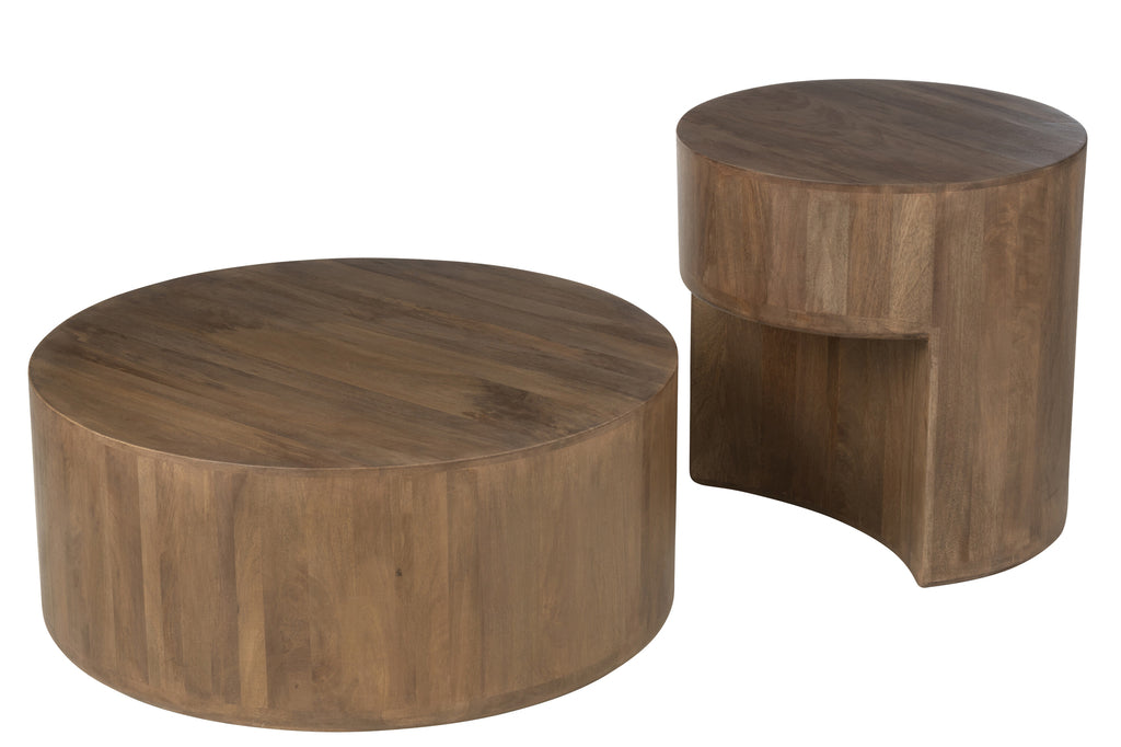 Set de 2 tables  basses Sabang en bois de manguier marron - J-Line