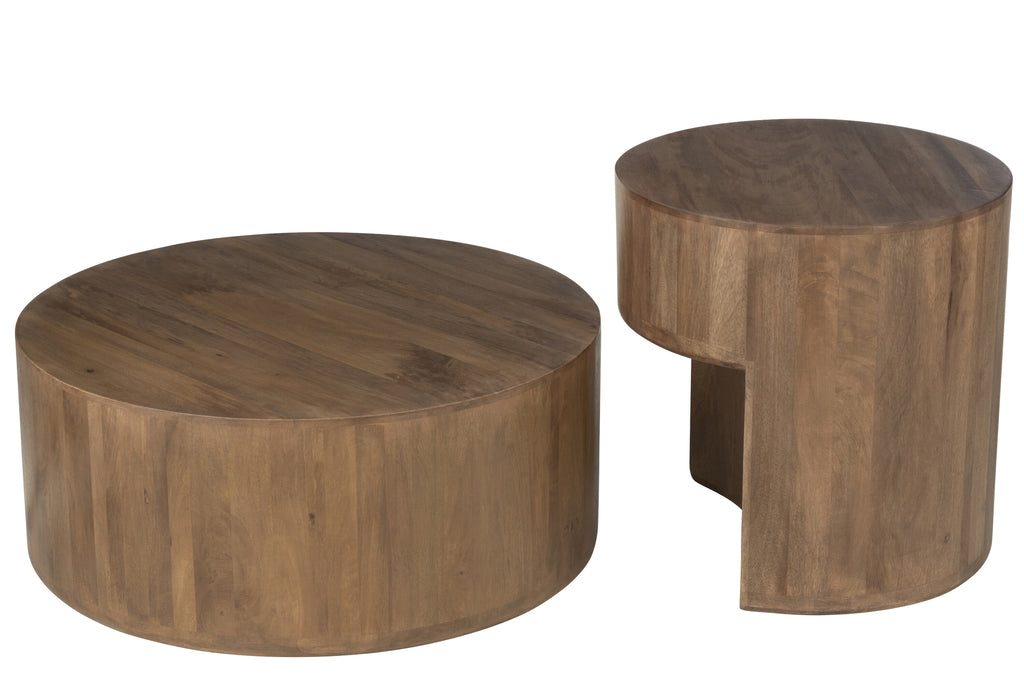 Set de 2 tables  basses Sabang en bois de manguier marron - J-Line