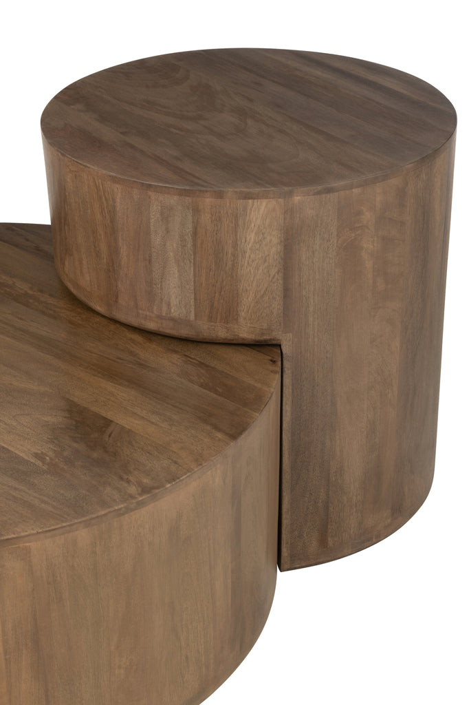 Set de 2 tables  basses Sabang en bois de manguier marron - J-Line