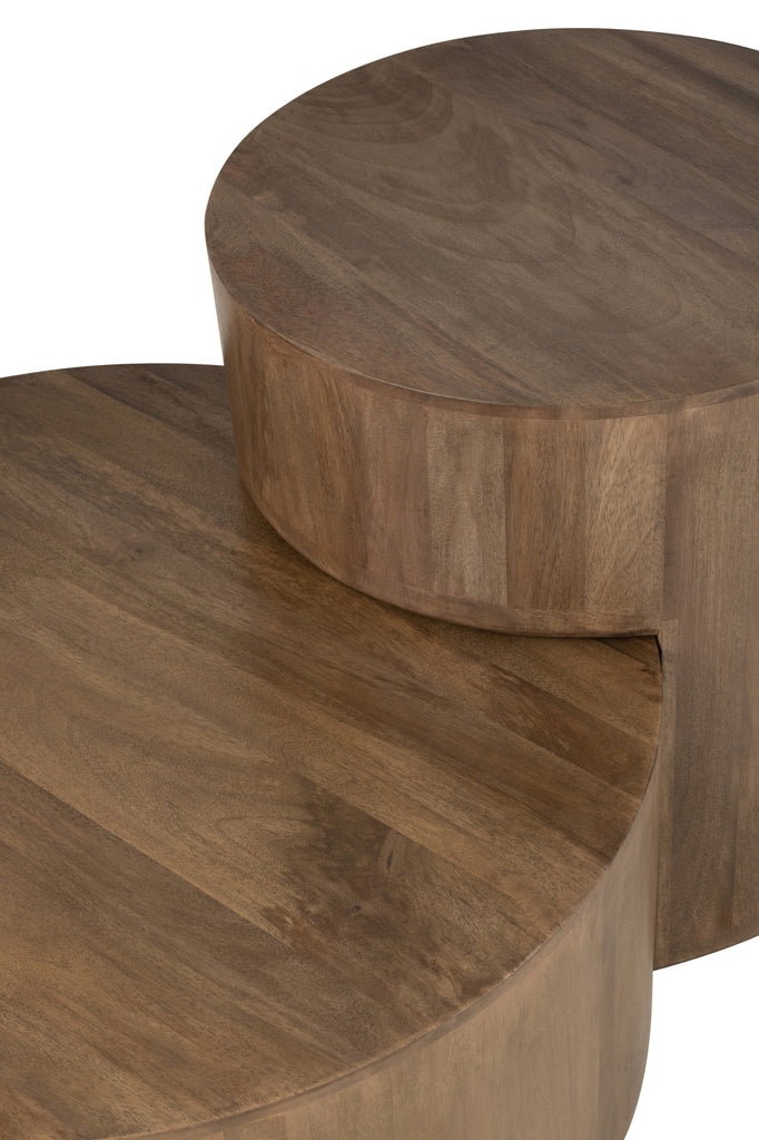 Set de 2 tables  basses Sabang en bois de manguier marron - J-Line