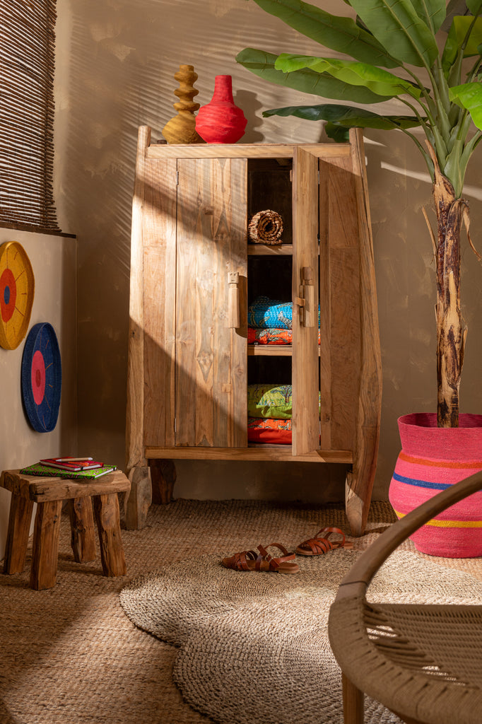 Ensemble de 3 plateaux de décoration murale multicolor en mélange de jonc de mer - J-Line