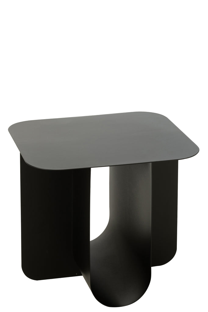 Table d'appoint carrée Dakota en métal noir - J-Line