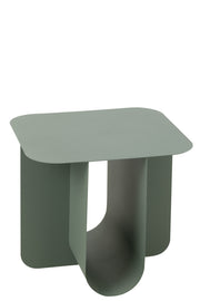 Table d'appoint carrée Dakota en métal vert - J-Line