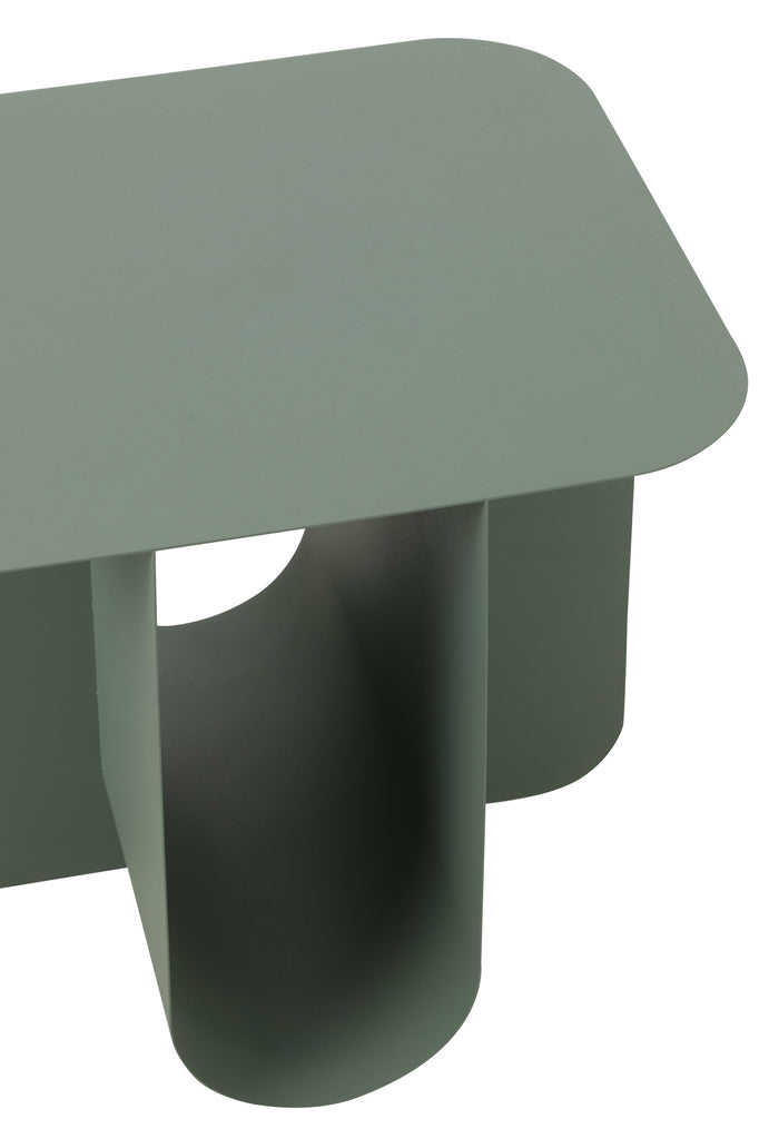 Table d'appoint carrée Dakota en métal vert - J-Line
