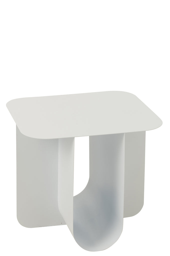 Table d'appoint carrée Dakota en métal blanc - J-Line