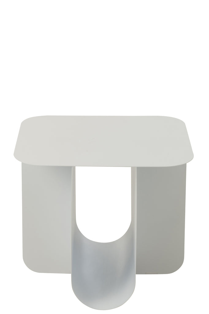 Table d'appoint carrée Dakota en métal blanc - J-Line