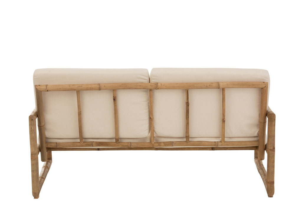 Canapé de jardin Lola 2 places en bambou et textile - J-Line