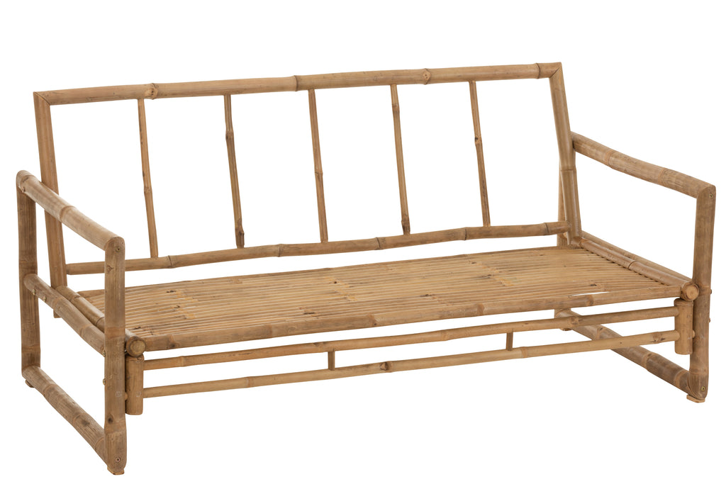 Canapé de jardin Lola 2 places en bambou et textile - J-Line