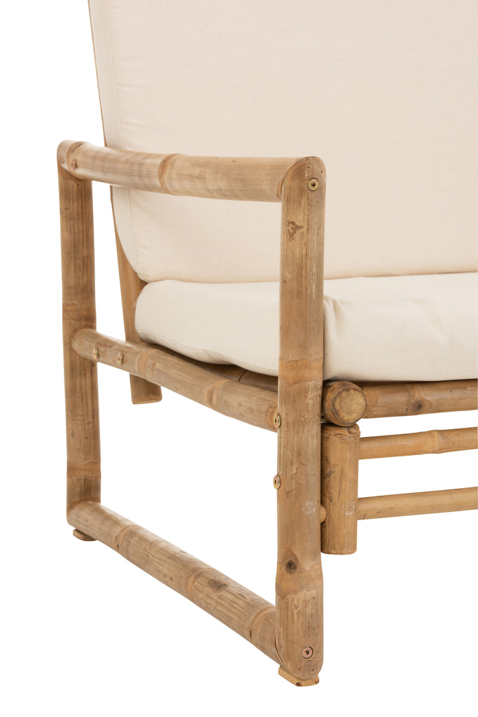 Canapé de jardin Lola 2 places en bambou et textile - J-Line