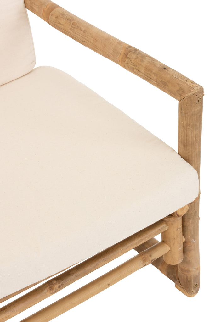 Canapé de jardin Lola 2 places en bambou et textile - J-Line