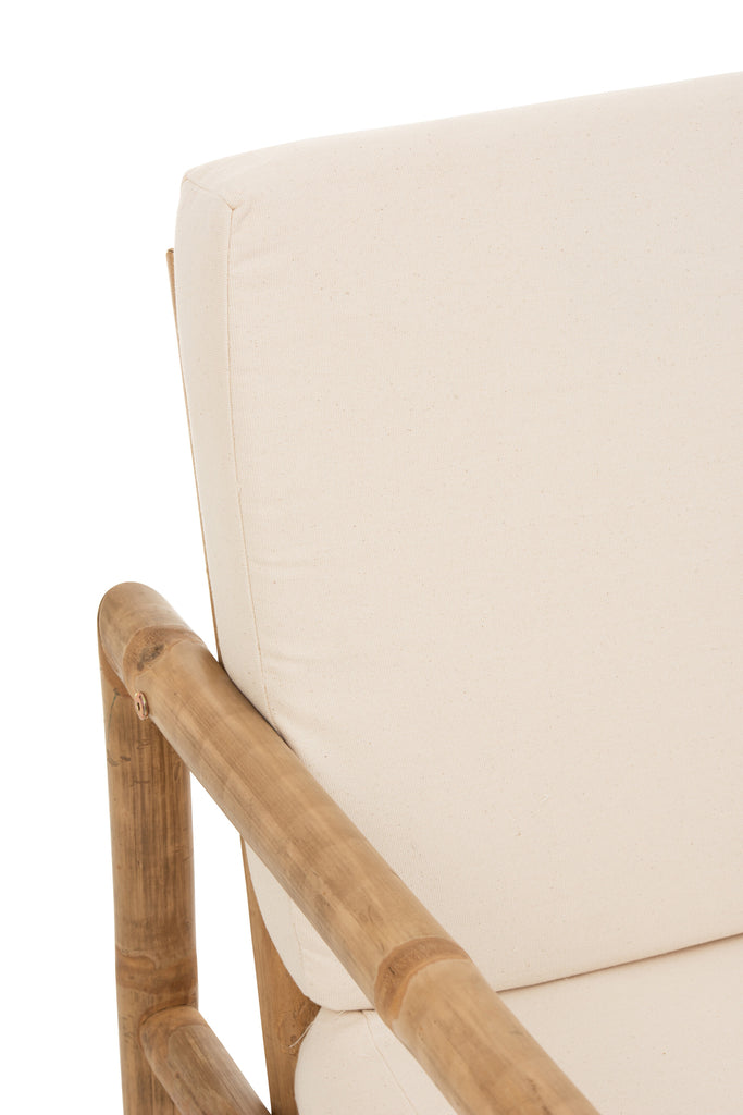 Canapé de jardin Lola 2 places en bambou et textile - J-Line
