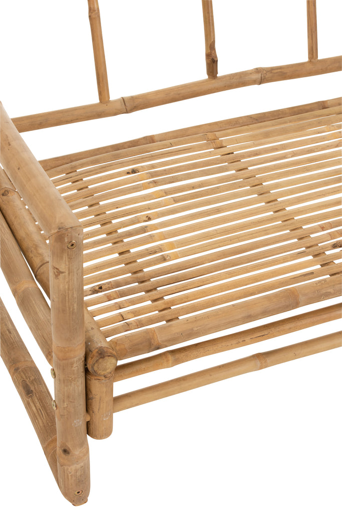 Canapé de jardin Lola 2 places en bambou et textile - J-Line