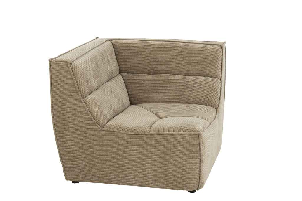 Canapé d'angle modulaire Biarritz en bois de peuplier taupe foncé - J-Line