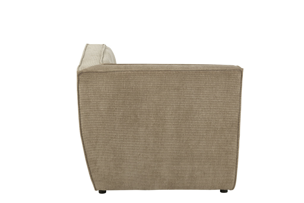Canapé d'angle modulaire Biarritz en bois de peuplier taupe foncé - J-Line