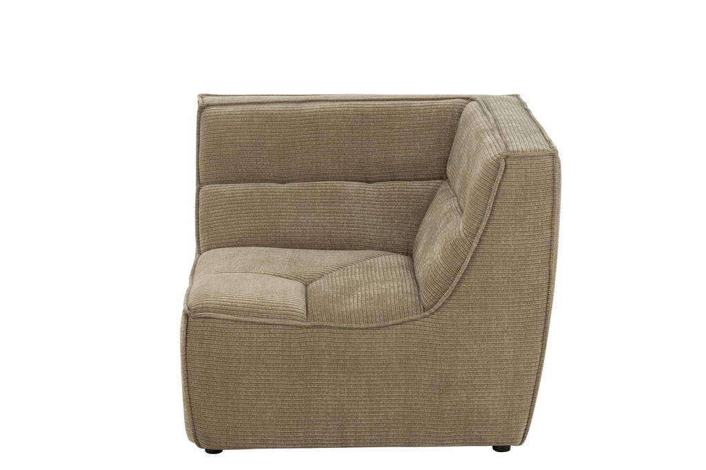 Canapé d'angle modulaire Biarritz en bois de peuplier taupe foncé - J-Line