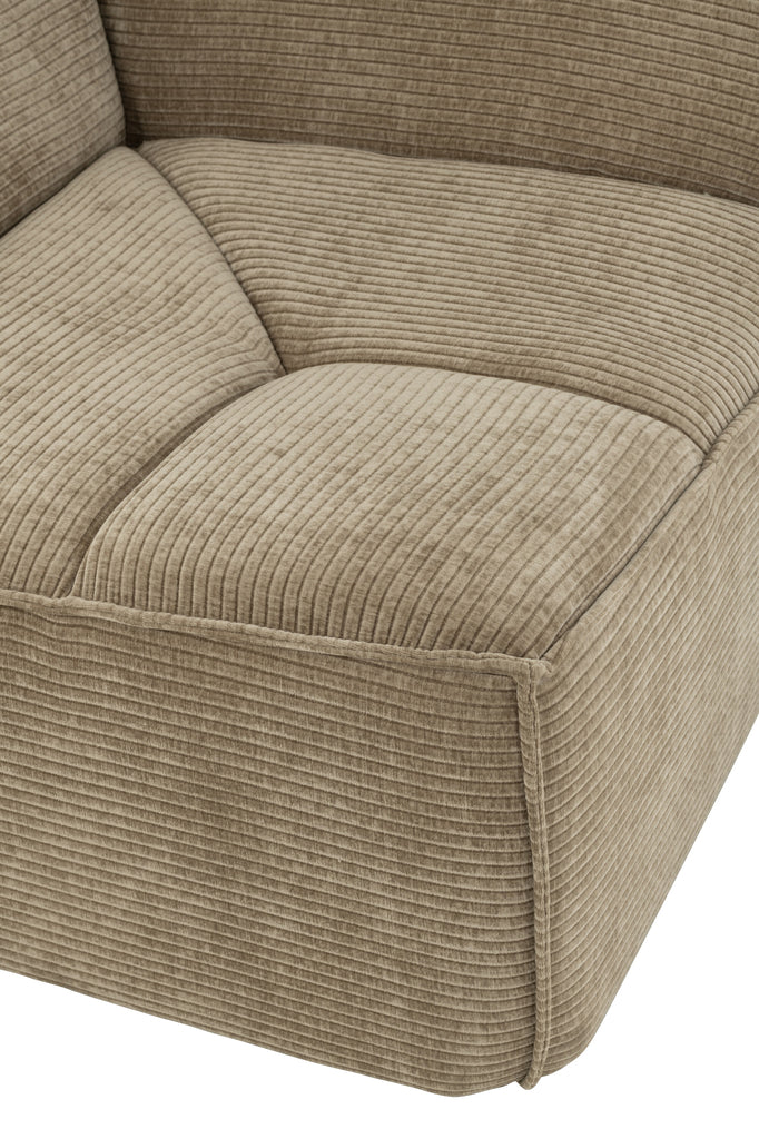 Canapé d'angle modulaire Biarritz en bois de peuplier taupe foncé - J-Line