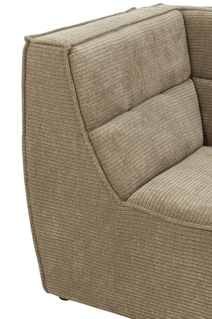 Canapé d'angle modulaire Biarritz en bois de peuplier taupe foncé - J-Line