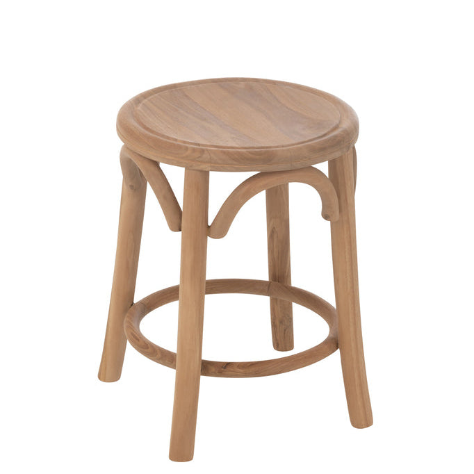 Tabouret Alisia en bois de teck - J-Line