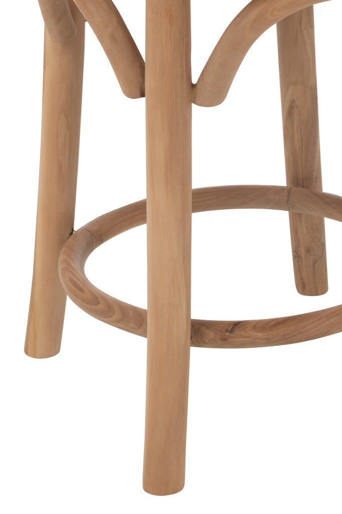 Tabouret Alisia en bois de teck - J-Line