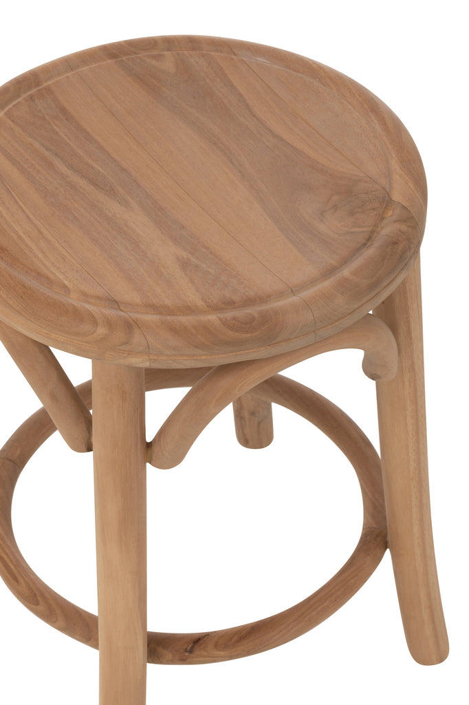Tabouret Alisia en bois de teck - J-Line