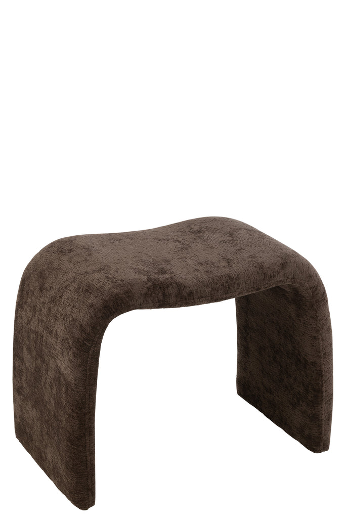 Tabouret Anais en velours marron foncé - J-Line