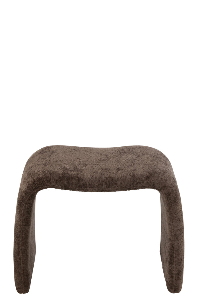 Tabouret Anais en velours marron foncé - J-Line