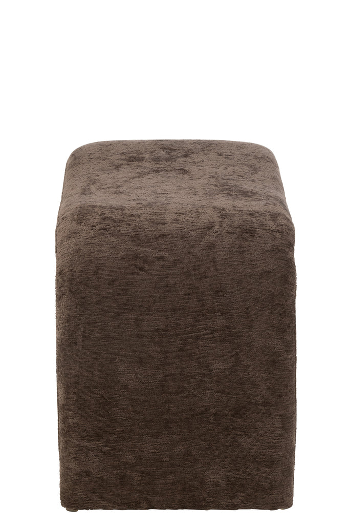 Tabouret Anais en velours marron foncé - J-Line
