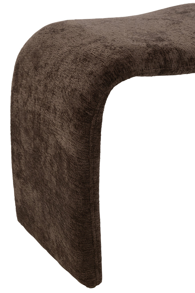 Tabouret Anais en velours marron foncé - J-Line