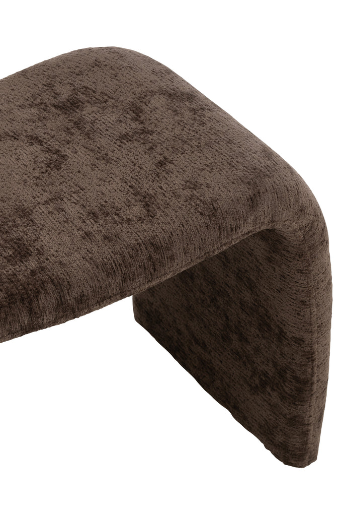 Tabouret Anais en velours marron foncé - J-Line
