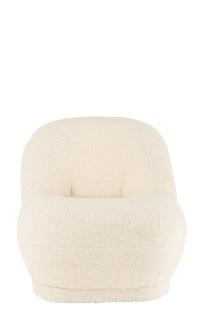 Pouf Teddy en bouclette blanc - J-Line