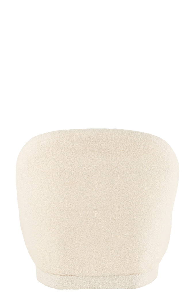 Pouf Teddy en bouclette blanc - J-Line
