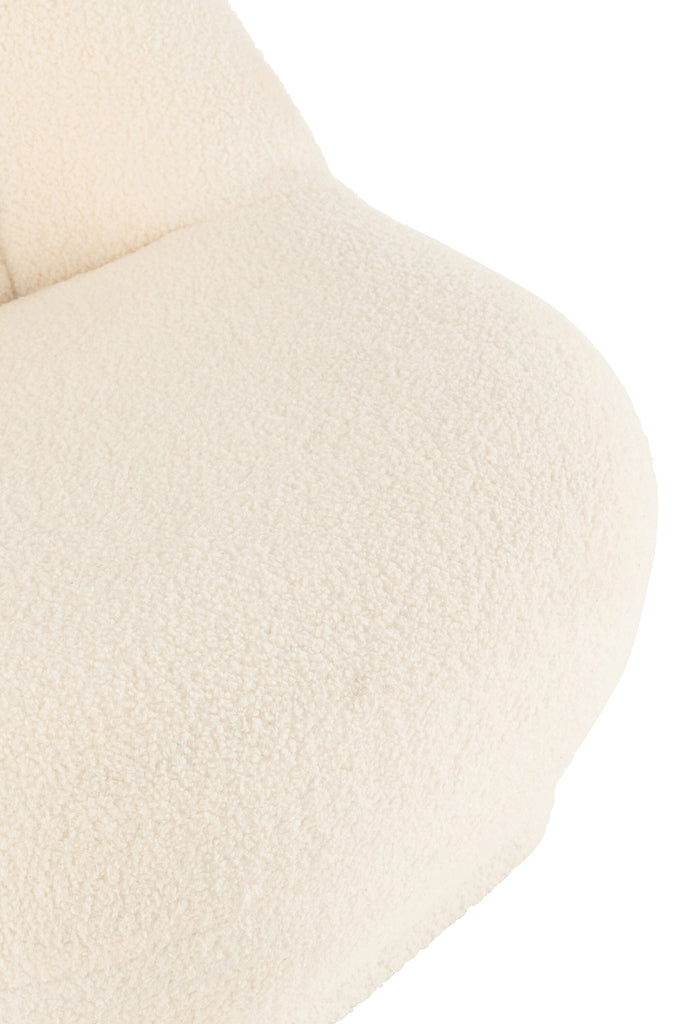 Pouf Teddy en bouclette blanc - J-Line