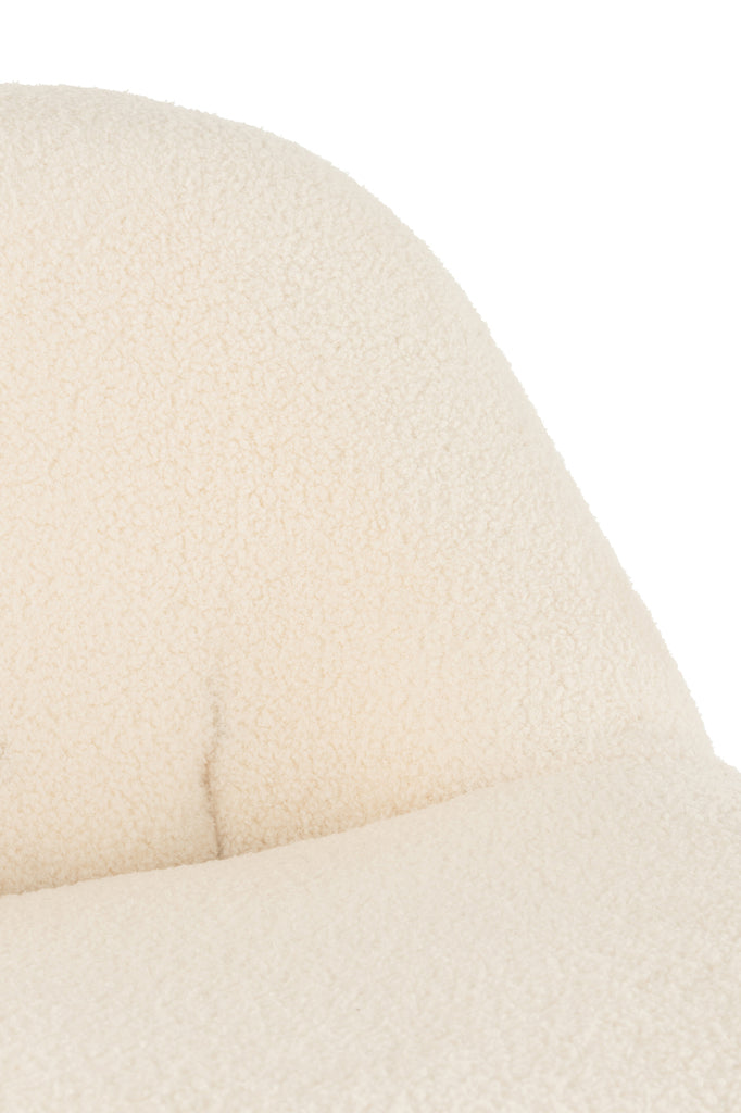 Pouf Teddy en bouclette blanc - J-Line