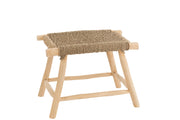 Tabouret Timor en bois de teck et herbe de mer grand - J-Line