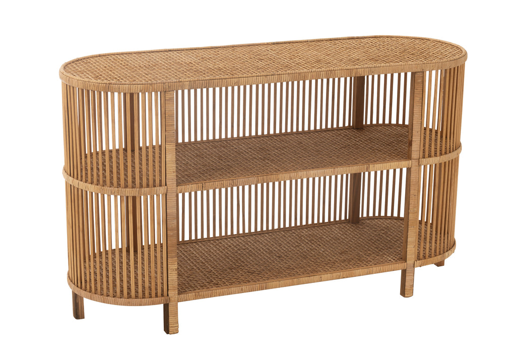 Console Lova en bambou et cannage rotin - J-Line