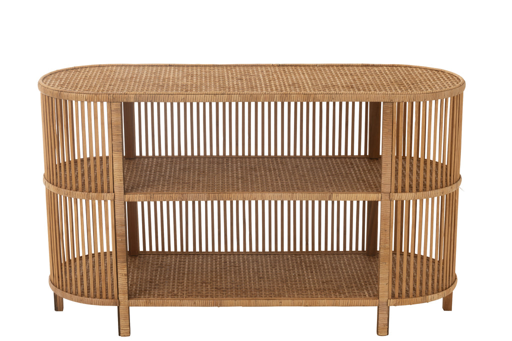 Console Lova en bambou et cannage rotin - J-Line