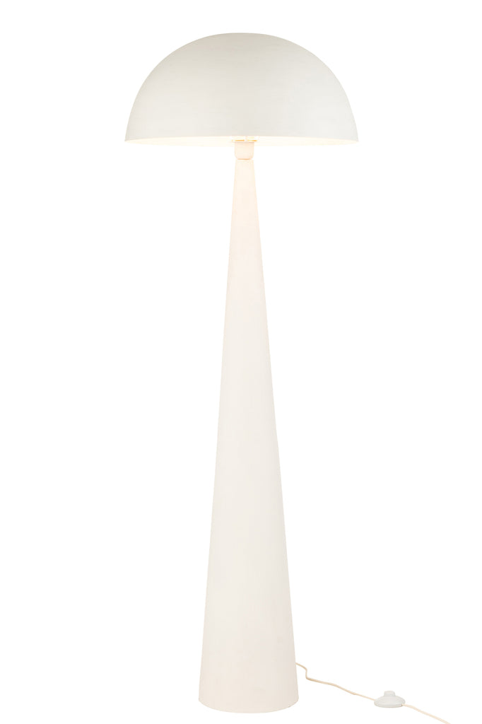 Lampadaire champignon Brookfield en métal mat blanc - J-Line