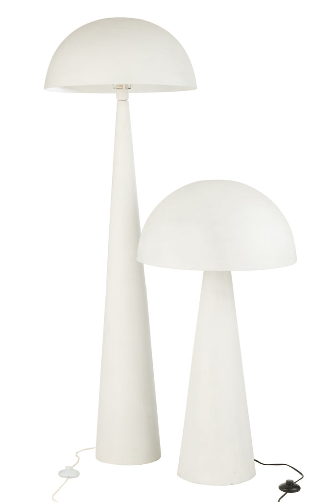 Lampadaire champignon Brookfield en métal mat blanc - J-Line